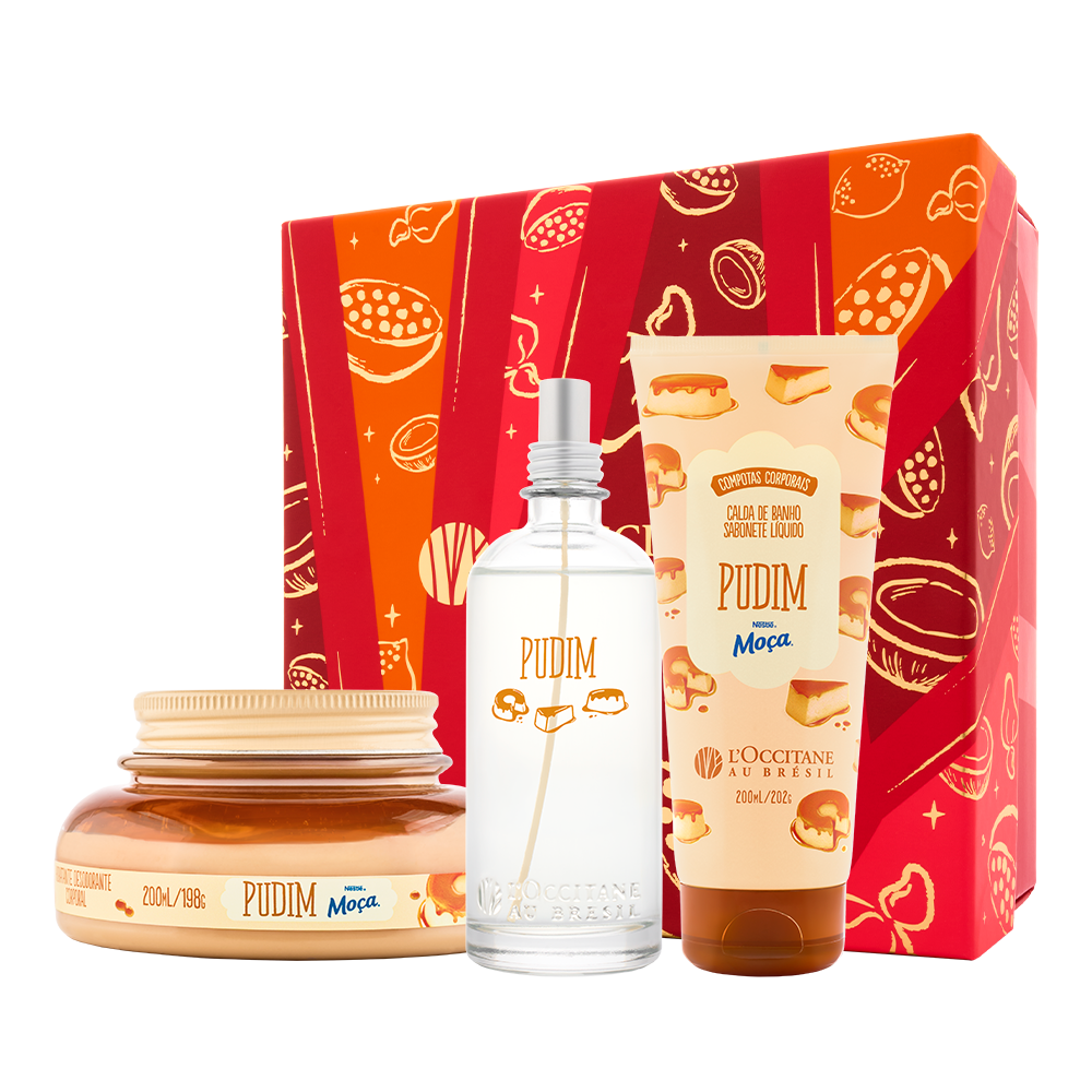 Presente Pudim: Calda de Banho, Hidratante Corporal e Spray Perfumado, ,  large image number 0